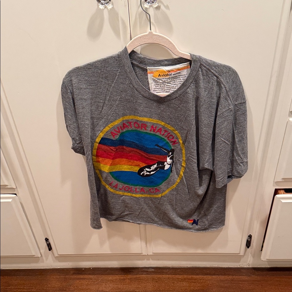 Aviator Nation La Jolla Cropped boyfriend tee
